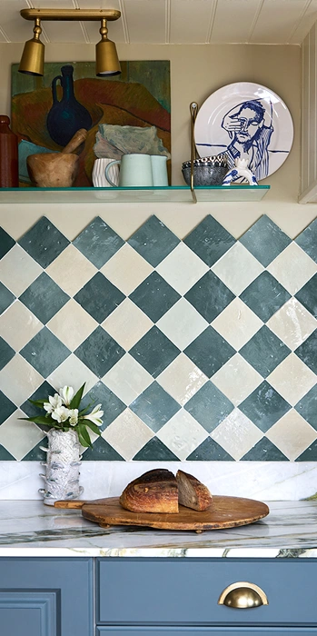 Zellige chequerboard pattern 